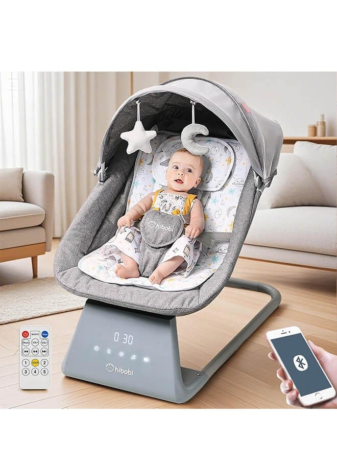 hibobi Smart Large Baby Rocking Chair – Bluetooth Music, 5 Adjustable Speeds, Silent Swing, Anti-Slip and Stable, Suitable for Ages 0–12 Months, for Indoor and Outdoor Use.  - Image 1