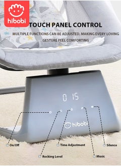 hibobi Large Intelligent Baby Rocking Chair, Bluetooth Music, 5-Speed Adjustment, Silent Swing, Anti-Slip & Stable, for 0-24 Months, Indoor & Outdoor Use, Portable Baby Soother with Remote & Toys  - Image 4