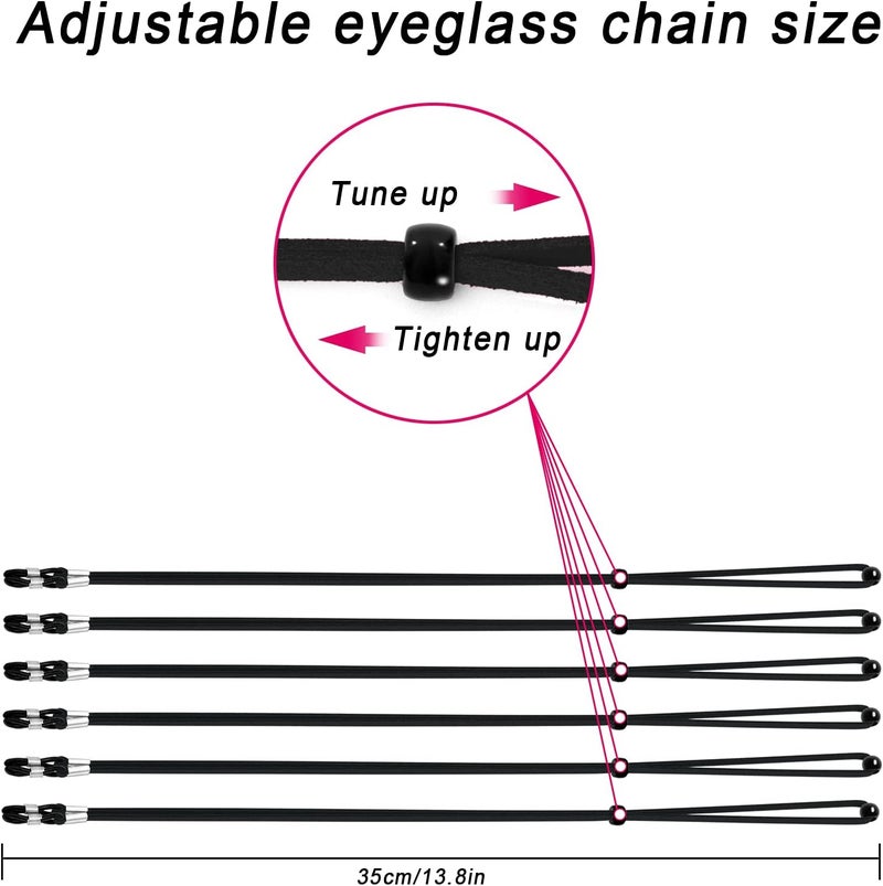 VOOGLASS Glasses Strap(6 PCS) Sports Eyeglass Strap,Adjustable Sunglasses Lanyard Neck Holders Cord Retainer for Men Women - Image 5