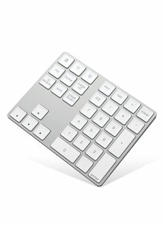 Y&D Bluetooth Number Pad, Rechargeable Wireless Numeric Keypad Slim 34-Keys External Numpad Keyboard Data Entry(Silver)  - Image 1