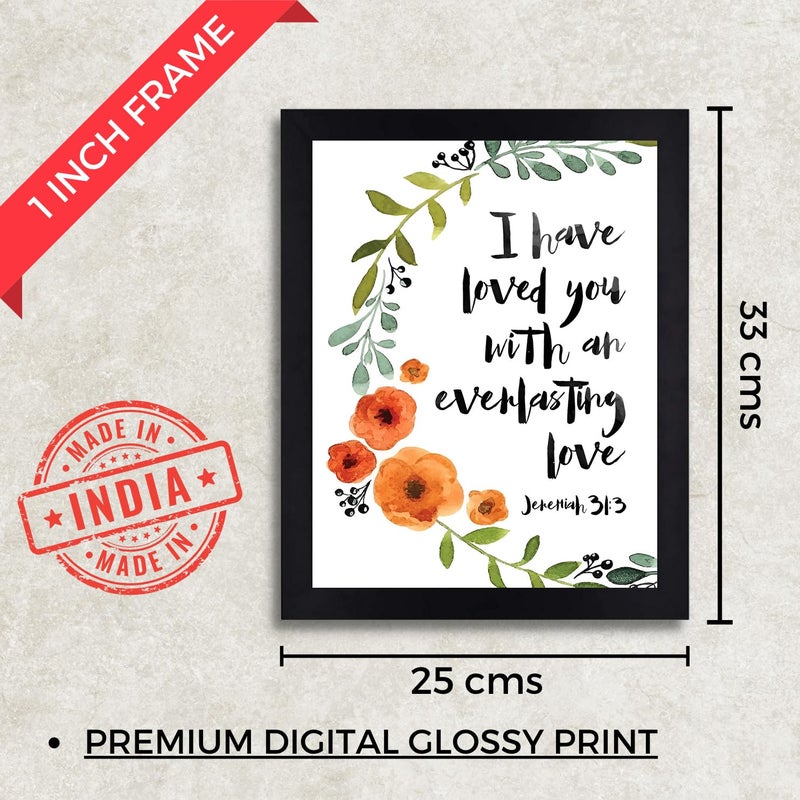 Interio Crafts Bible Verse Wall Frame Inspirational Jesus Quote Poster with Frame Christian Wall Decor Jeremiah 313 Synthetic Wood 13x10 Inches - Image 4