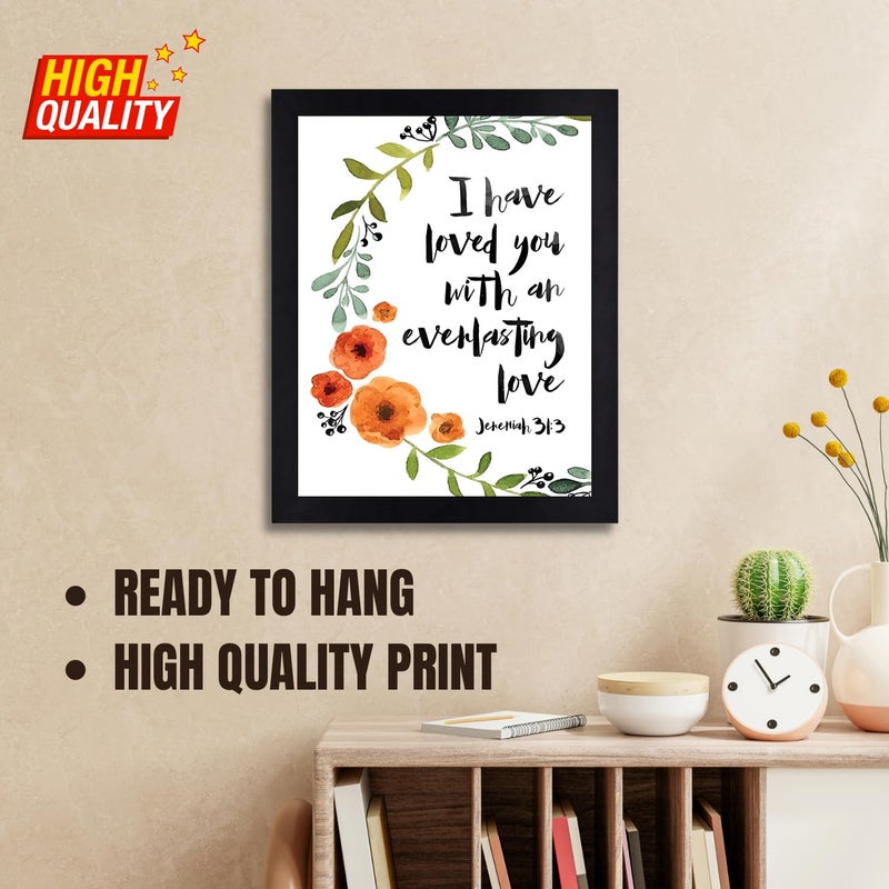 Interio Crafts Bible Verse Wall Frame Inspirational Jesus Quote Poster with Frame Christian Wall Decor Jeremiah 313 Synthetic Wood 13x10 Inches - Image 3