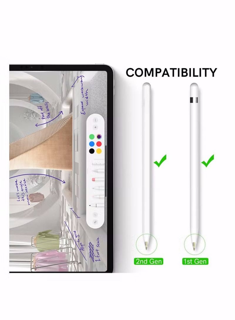 Replacement Tips for Apple Pencil, 2 Pack Compatible with Apple Pencil 2nd Gen and 1st Gen, No Wear Out Fine Point Precise Control Pen Like Nibs for Apple Pencil (Clear 1.8mm) - Image 2