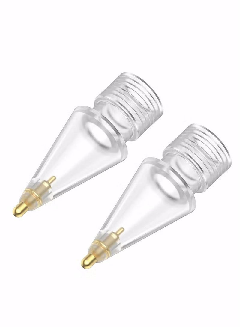 Replacement Tips for Apple Pencil, 2 Pack Compatible with Apple Pencil 2nd Gen and 1st Gen, No Wear Out Fine Point Precise Control Pen Like Nibs for Apple Pencil (Clear 1.8mm) - Image 1