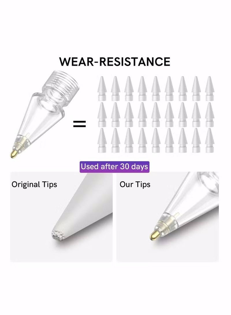 Replacement Tips for Apple Pencil, 2 Pack Compatible with Apple Pencil 2nd Gen and 1st Gen, No Wear Out Fine Point Precise Control Pen Like Nibs for Apple Pencil (Clear 1.8mm) - Image 4