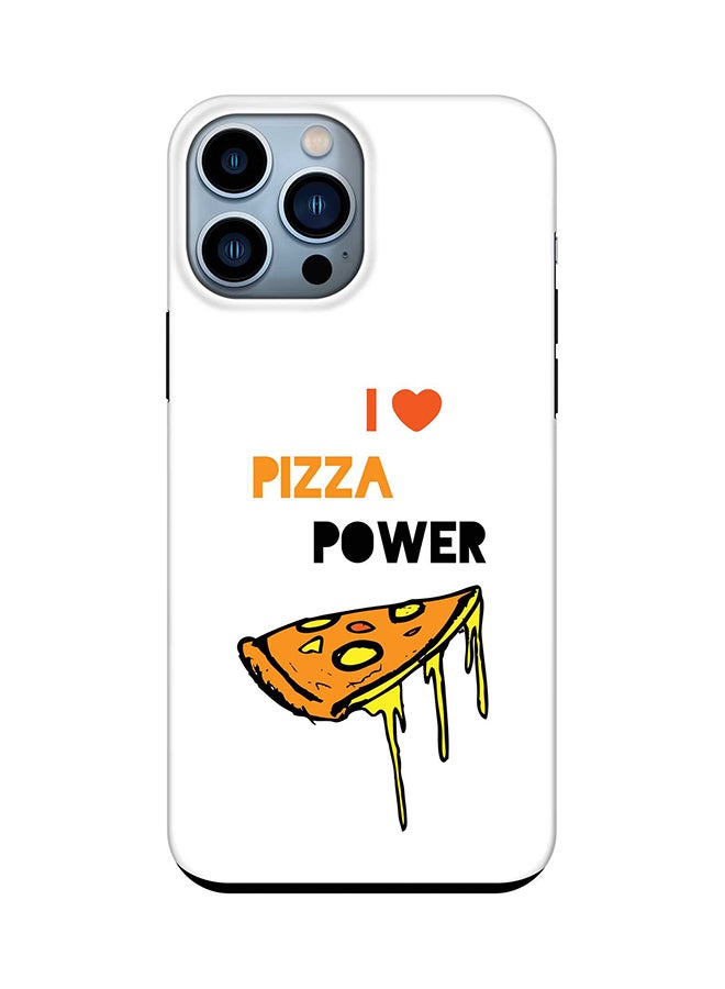 Stylizedd Tough Pro Case for iPhone 15 Pro Max Dual Layer Hybrid PC TPU Customized Mobile Cover Matte Finish Phone Case - I Love Pizza (White)  - Image 1