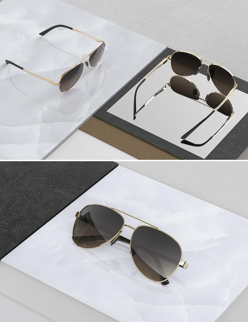 LUENX Aviator Sunglasses for Men Women Polarized - UV400 Protection, Stylish Shades, Driving, Outdoor Activities - Image 3