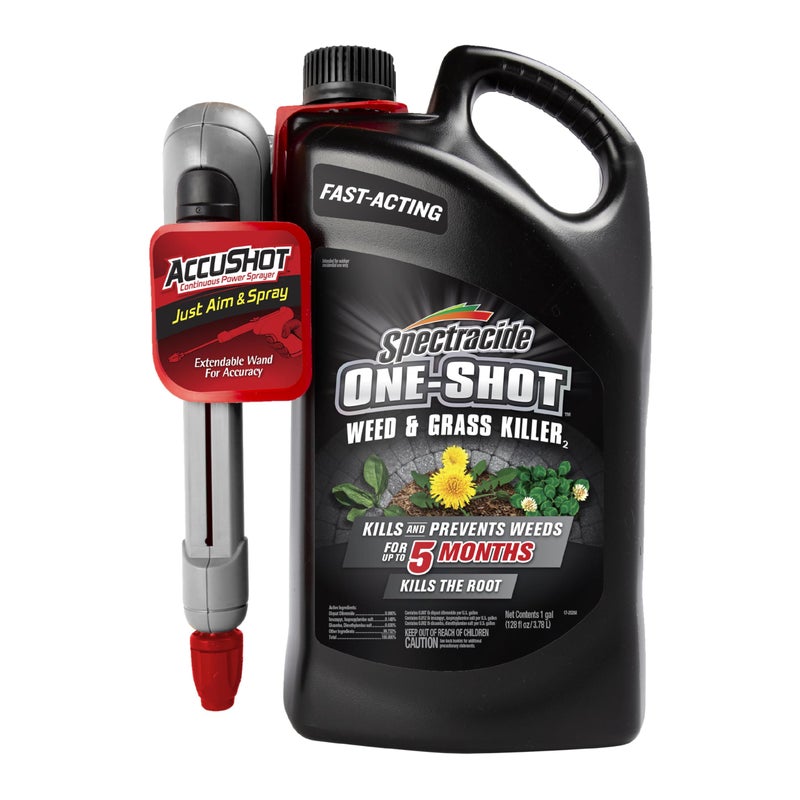 Spectracide One-Shot Weed & Grass Killer with AccuShot Sprayer, 1 Gallon, One Application Kills and Prevents Weeds for up to 5 Months - Image 1