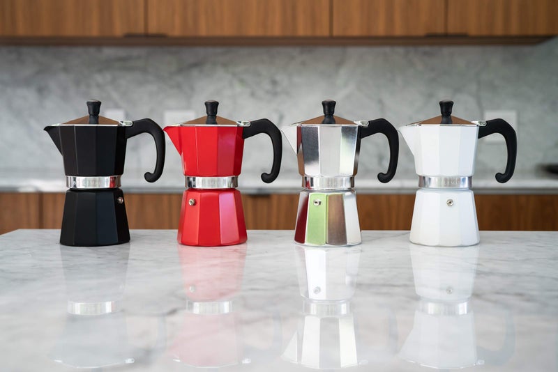 Bellemain Stovetop Espresso Maker Moka Pot (White, 3 Cup) - Image 2