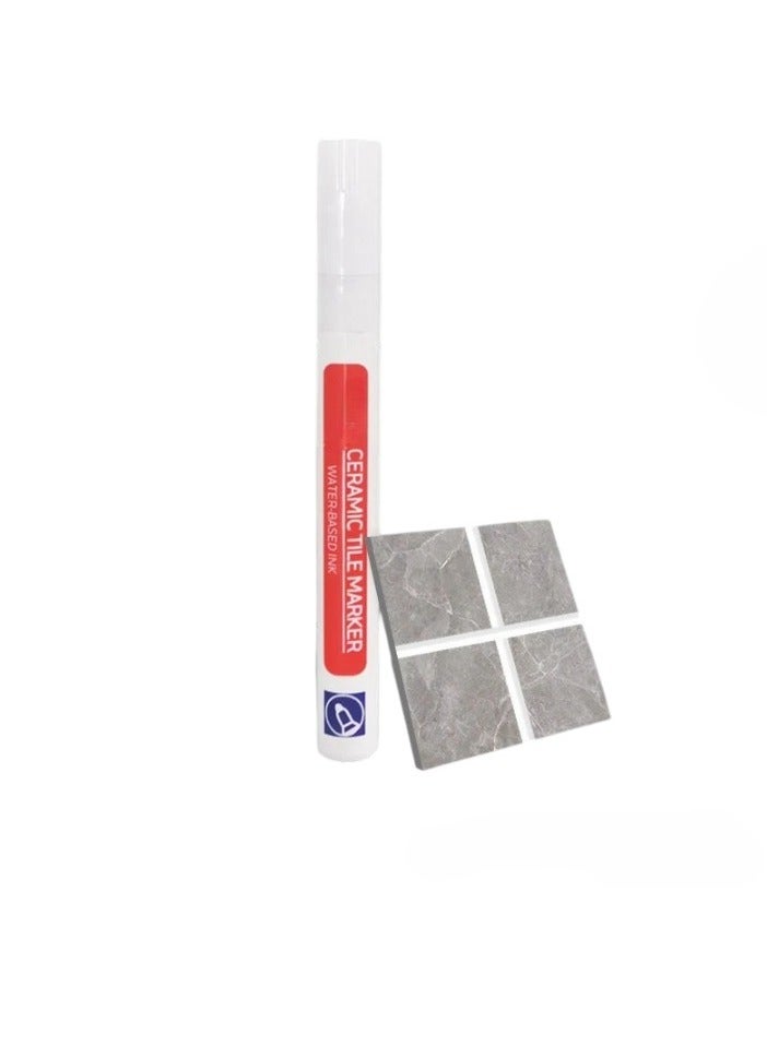 Wall Grout Restorer Marker Pen, Waterproof Grout Tile Pen, Easy To Use Grout Restoration Pen, Repair Pen For Tiles, Wall, Floor Tile Grout, Floor, Kitchens And Bathrooms, (1pc, White)  - Image 1