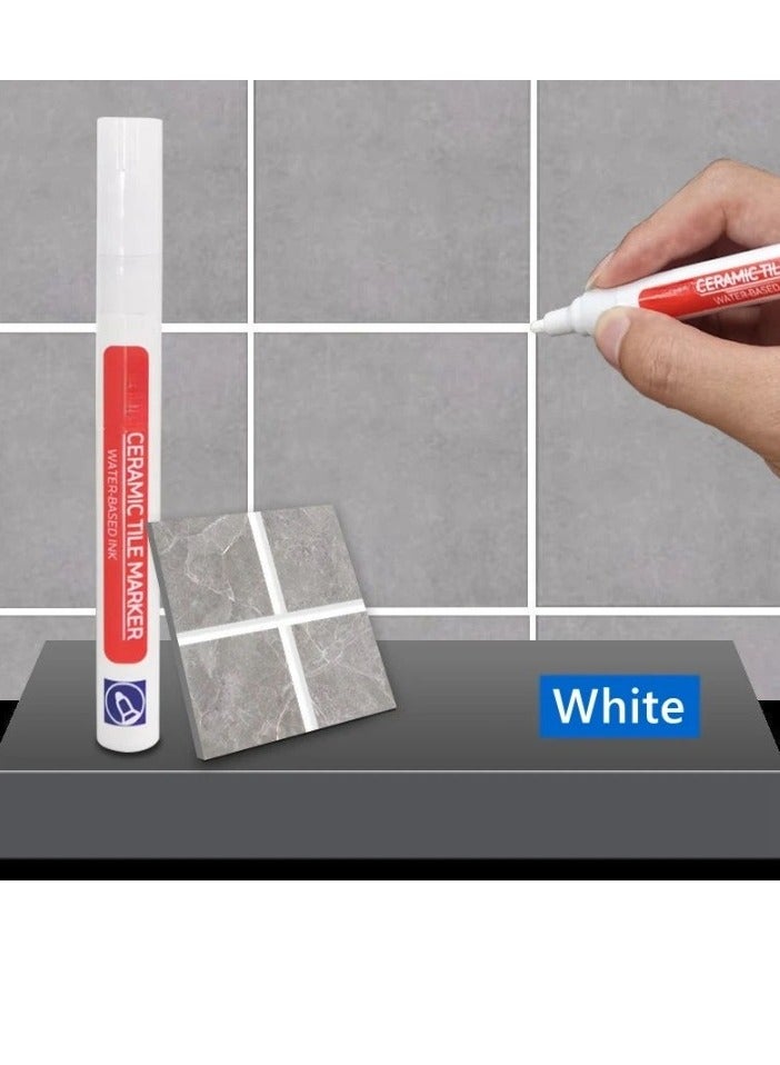 Wall Grout Restorer Marker Pen, Waterproof Grout Tile Pen, Easy To Use Grout Restoration Pen, Repair Pen For Tiles, Wall, Floor Tile Grout, Floor, Kitchens And Bathrooms, (1pc, White)  - Image 2