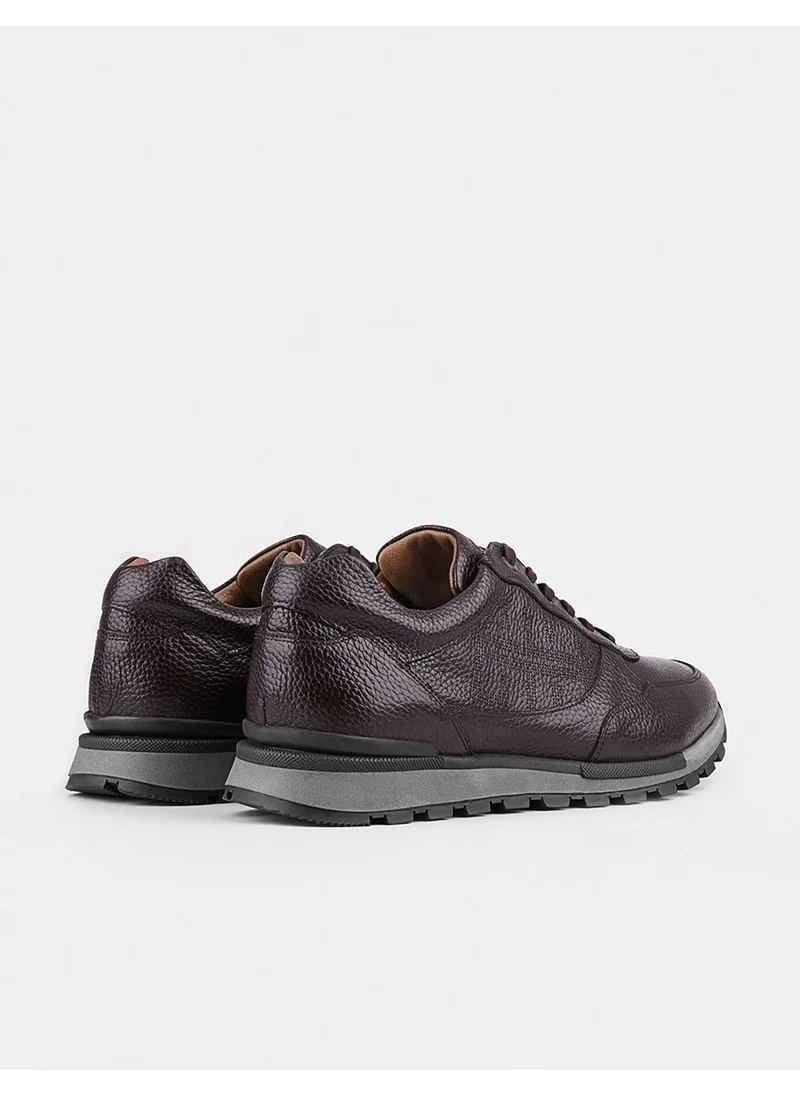 Cabani Leather Brown Lace-Up Men's Sneakers