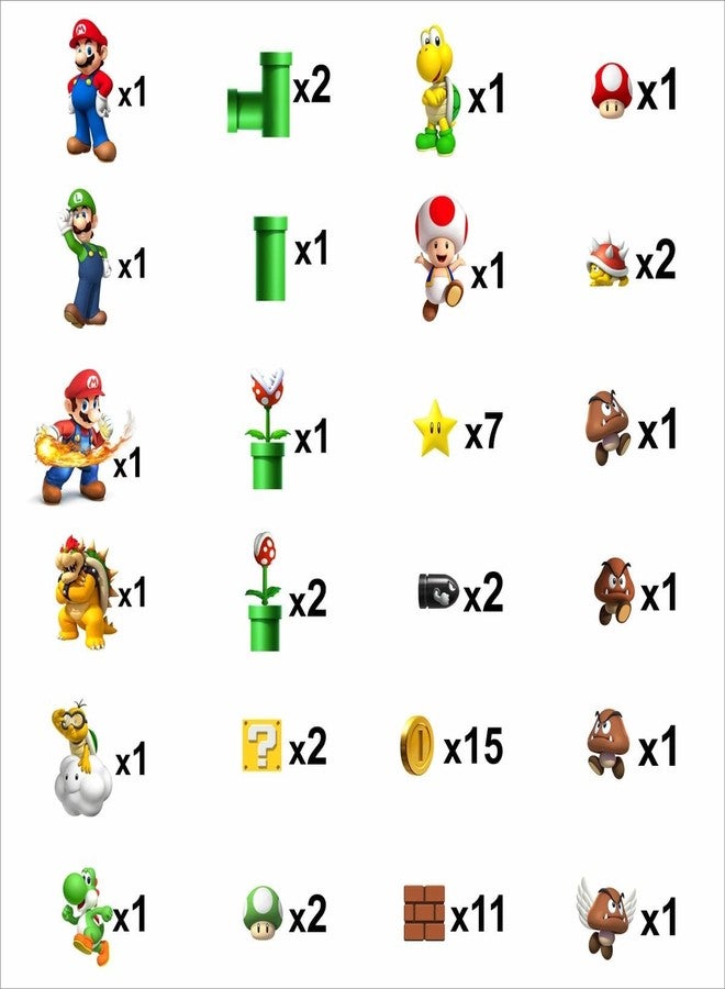 ديكوش ملصقات حائط سوبر ماريو من ديكوش - مجموعة كاملة من ملصقات الحائط الكبيرة القابلة للتقشير واللصق من ماريو بروس، تصميم مشهد بناء - Image 5