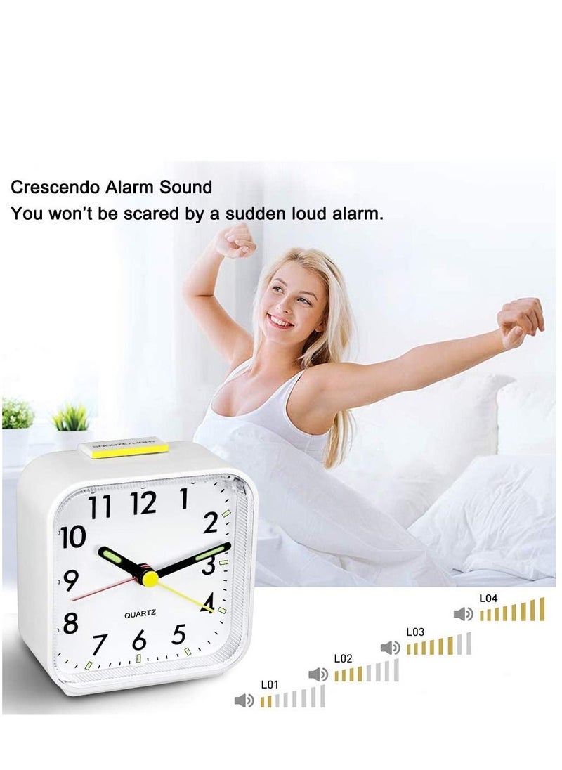 SYOSI - Silent Alarm Clock Bedside Clock Without Clicking Sound Battery Powered Bedside Clock Travel Alarm Clock Basic Bedroom Clock - Image 1