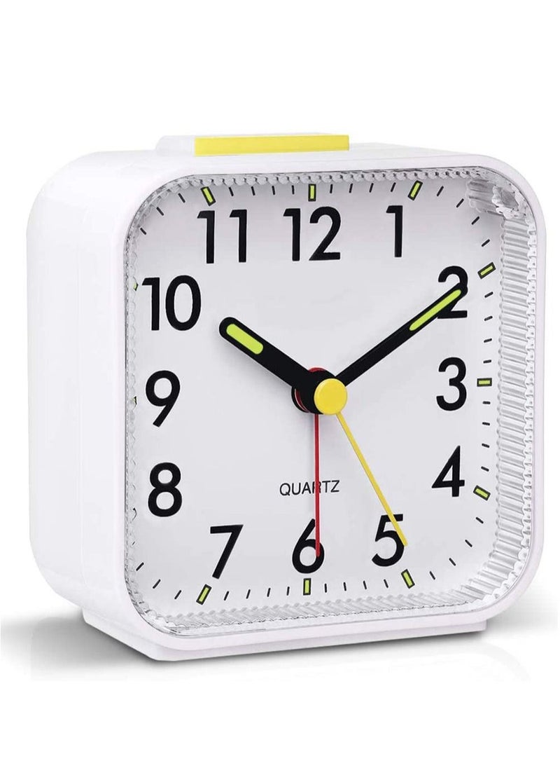 SYOSI - Silent Alarm Clock Bedside Clock Without Clicking Sound Battery Powered Bedside Clock Travel Alarm Clock Basic Bedroom Clock - Image 1
