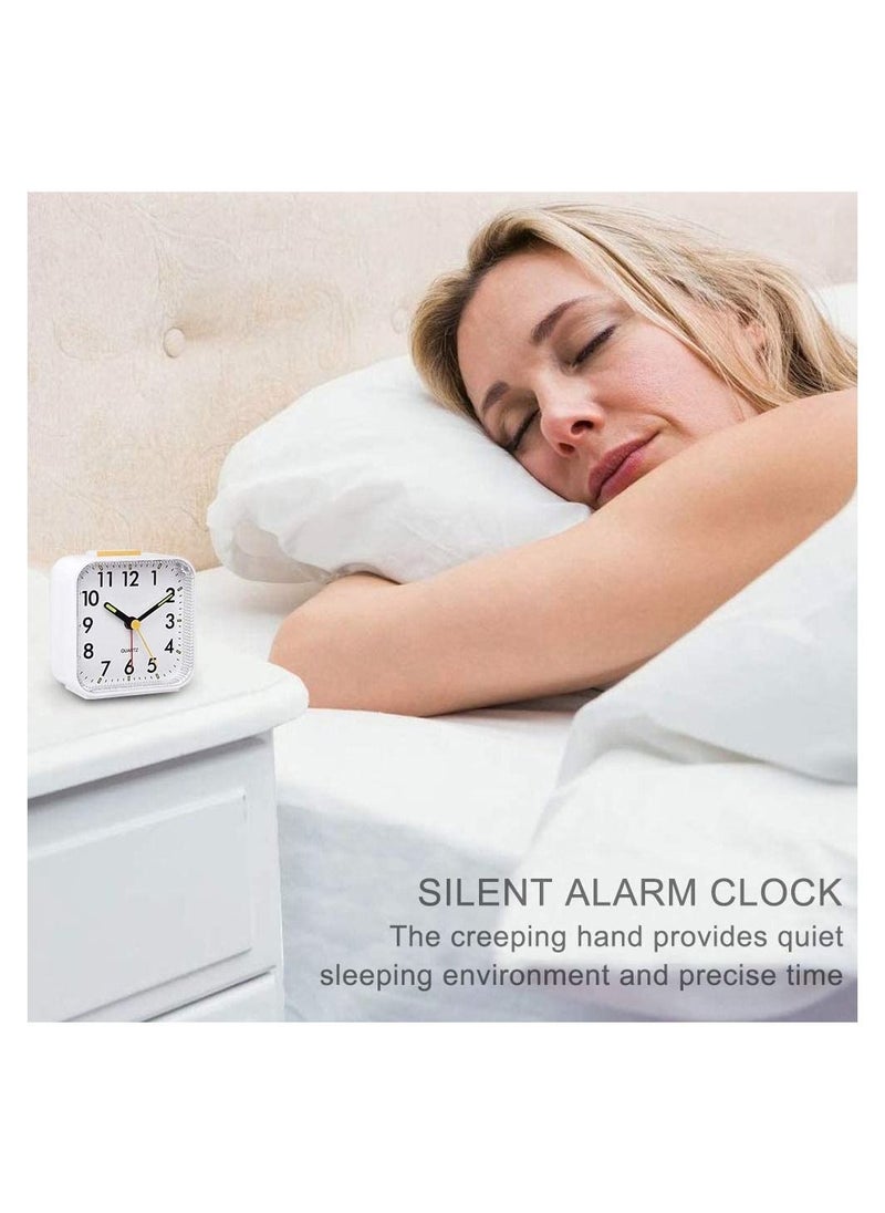SYOSI - Silent Alarm Clock Bedside Clock Without Clicking Sound Battery Powered Bedside Clock Travel Alarm Clock Basic Bedroom Clock - Image 1