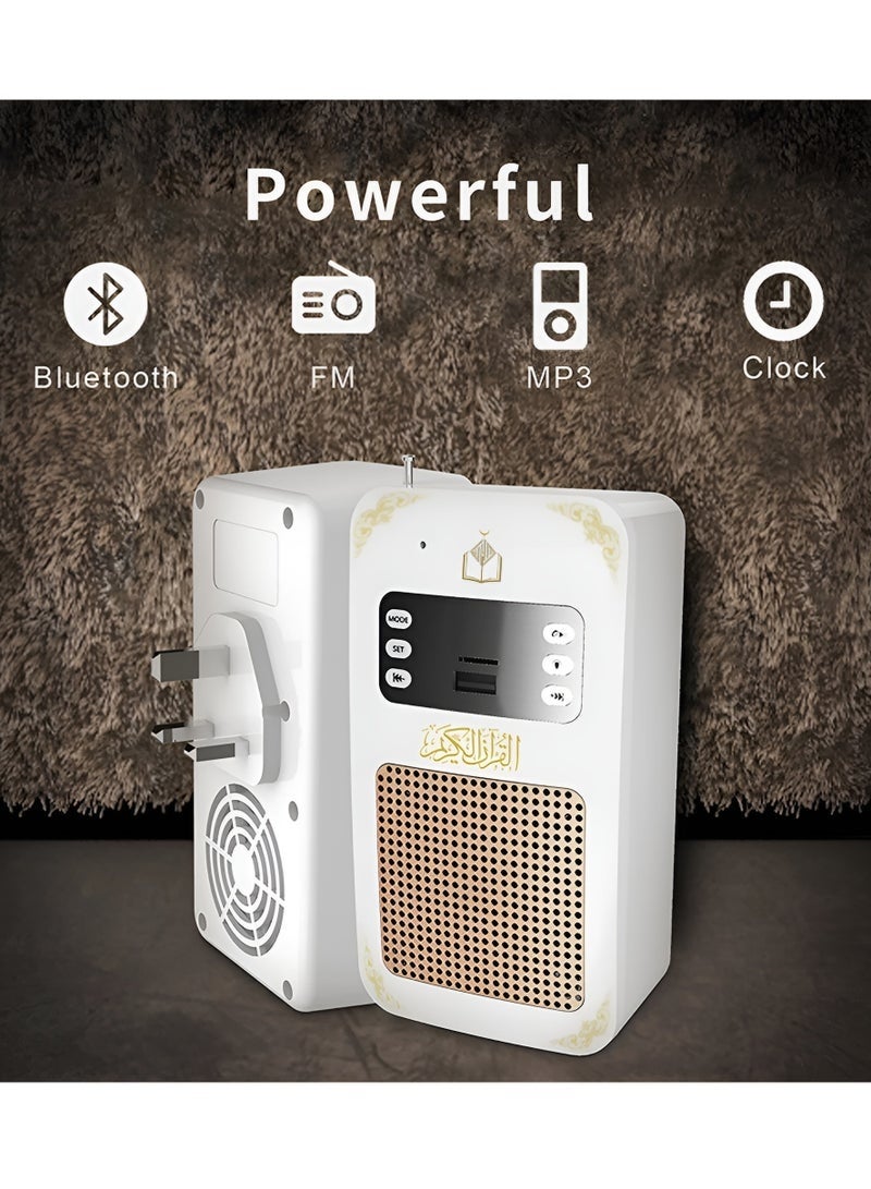 Equantu Wireless Quran Speaker with LED Light & Wall Plug – Bluetooth Quran Player with Translation, Remote Control, Radio, USB Support | Portable Islamic Speaker for Home, School, Mosque & Hospital - Image 4