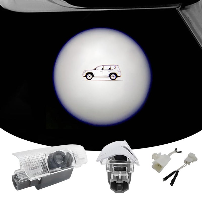akarin 2PCS LED Car Door Projector Courtesy Lights Ghost Shadow Welcome Lamp Compatible with lc200 lc300 20122022 Accessories lc200 lc300 20122022