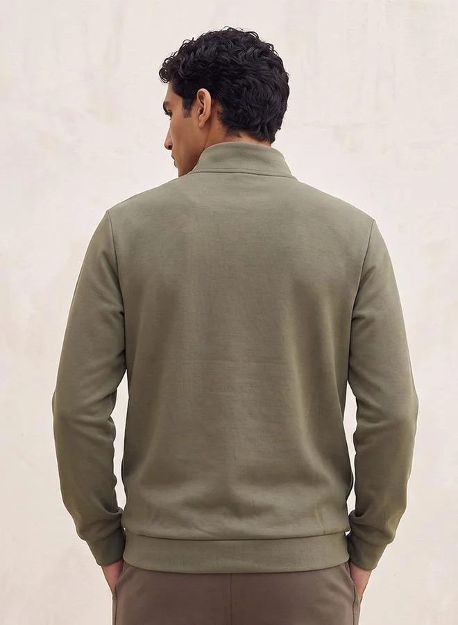 Kappa Green Kappa 2-Way Stretch Half Zip Sweatshirt for Men | Best Price UAE