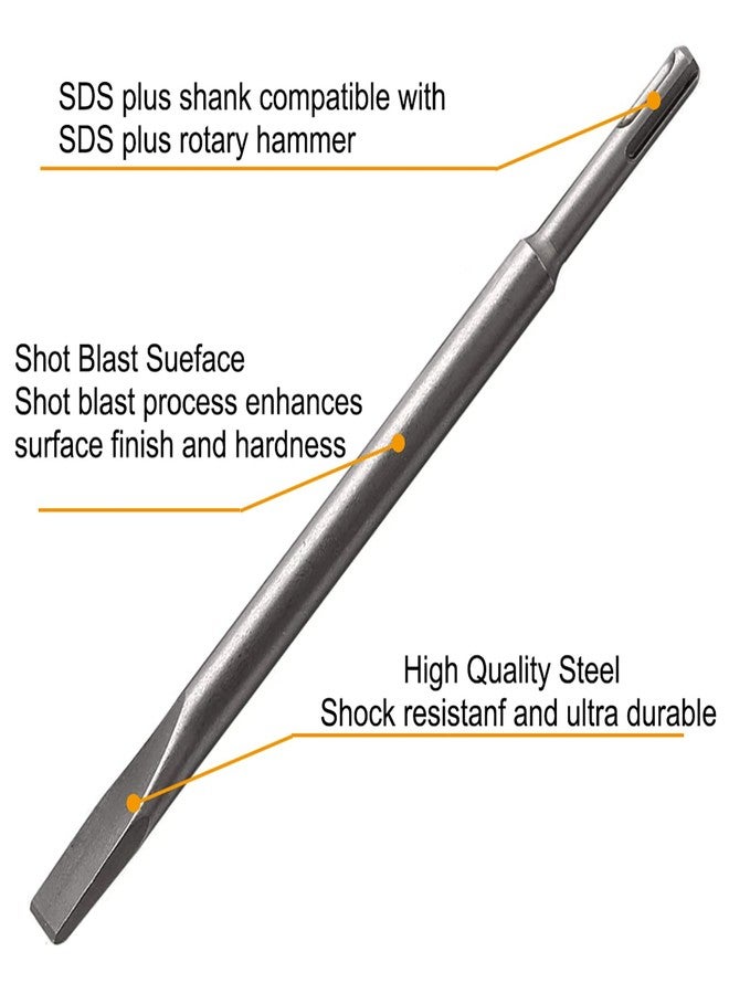 KAKO SDS Plus Hammer Drill Chisel Set, Rotary Hammer Bits Set Including Tile Grooving Scrapping Flat Point Scaling Chisel for Tile Masonry Concrete Brick Stone Work - Image 5