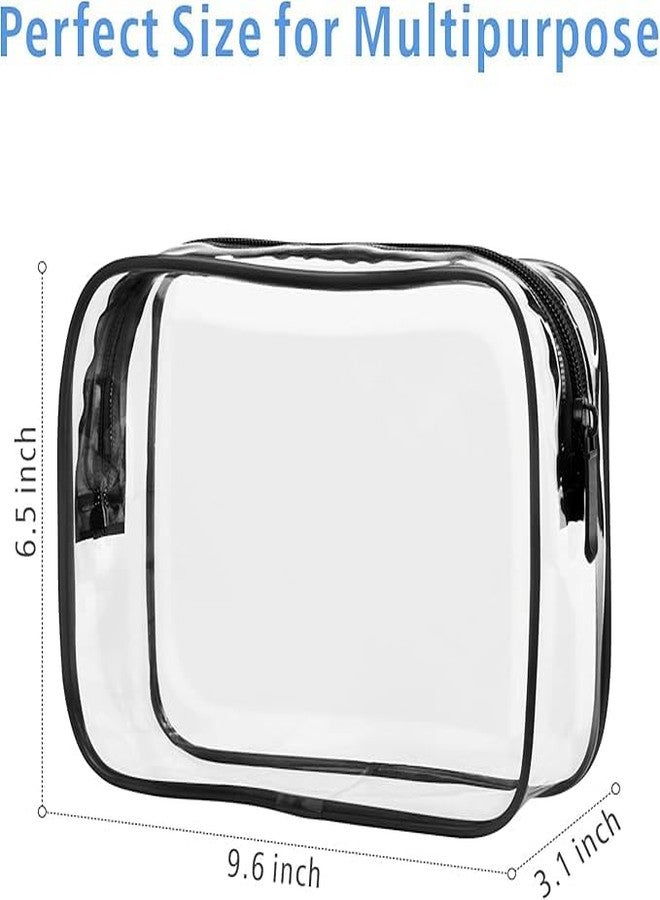F-color Clear Makeup Bag - 3 Pack Clear Travel Bags for Toiletries for Women, Cosmetic Bags Carry on Toiletry Travel Essentials, Black Large(for age 12 or above) - Image 2
