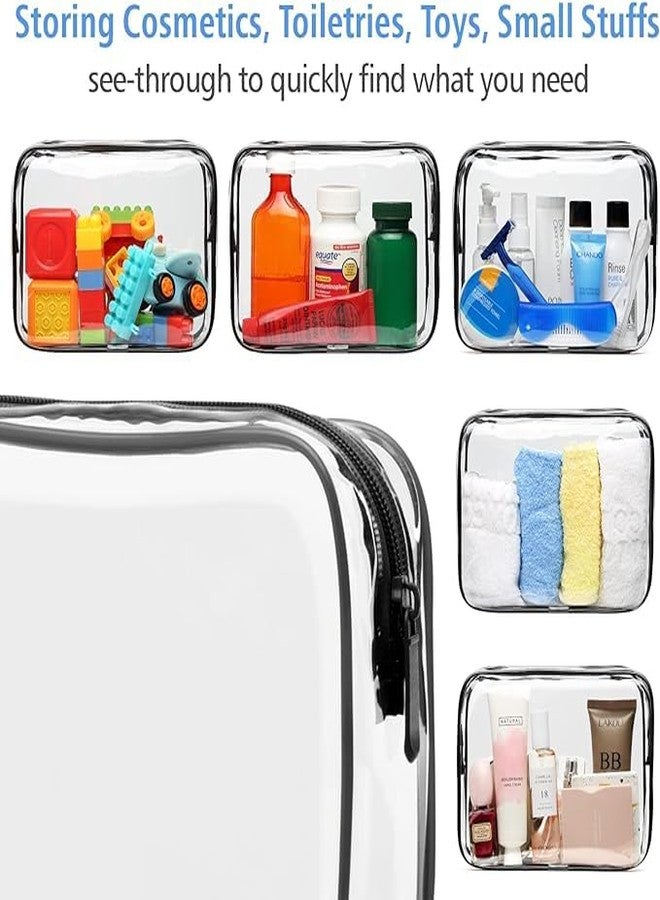 F-color Clear Makeup Bag - 3 Pack Clear Travel Bags for Toiletries for Women, Cosmetic Bags Carry on Toiletry Travel Essentials, Black Large(for age 12 or above) - Image 4