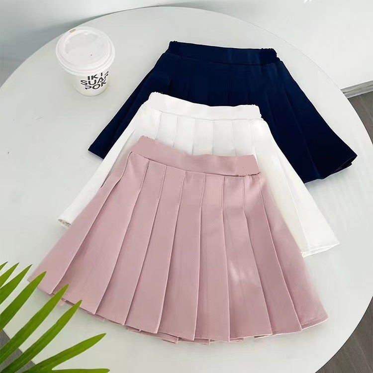 Academy Style Girls' Pleated Skirt, Half-Length Skirt For Elementary School Students, White Children'S Jk Short Skirt For Autumn, Skirt For Older Children - Image 5