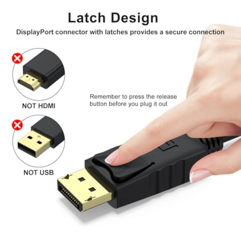 كابل DisplayPort إلى VGA بطول 6 أقدام، محول DisplayPort DP إلى VGA مطلي بالذهب (ذكر إلى ذكر) متوافق مع الكمبيوتر، وسطح المكتب، والكمبيوتر المحمول، والكمبيوتر الشخصي، والشاشة، وجهاز العرض، والتلفزيون عالي الدقة (ليس ثنائي الاتجاه) - Image 4