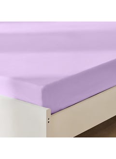 Rest Fitted Bedsheet 90X190+20Cm Breathable Plush Light Purple Fabric With Deep Pockets Machine Washable For Optimal Protection  - Image 1