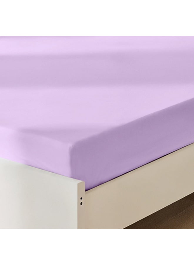 Rest - Fitted Bedsheet 90X190+20Cm Breathable Plush Light Purple Fabric With Deep Pockets Machine Washable For Optimal Protection - Image 1