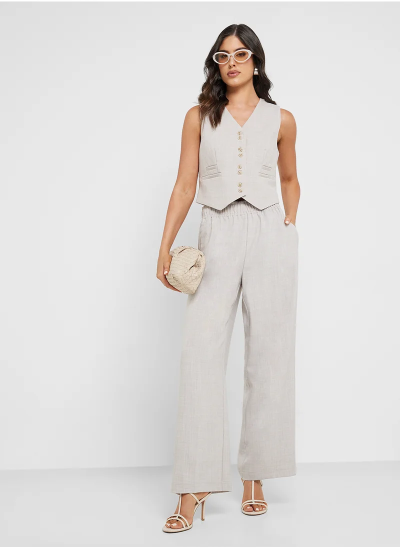 فيرو مودا Button Down Linen Waistcoat