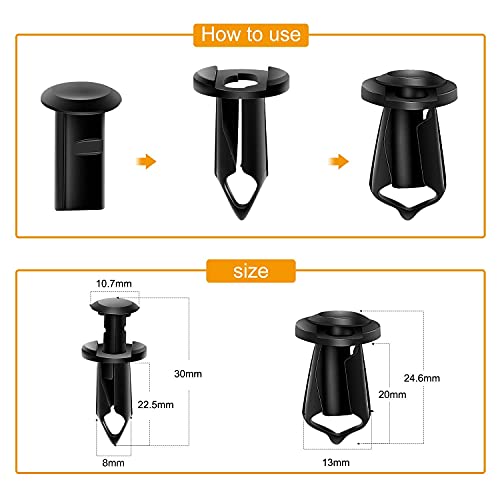 GOOACC GRC-70 35PCS Engine Under Cover Splash Shield Guard Body Bolts Bumper Fender Liner Push Retainer Fastener Rivet Clips , black - Image 3