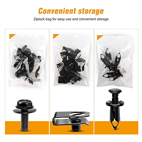 GOOACC GRC-70 35PCS Engine Under Cover Splash Shield Guard Body Bolts Bumper Fender Liner Push Retainer Fastener Rivet Clips , black - Image 5