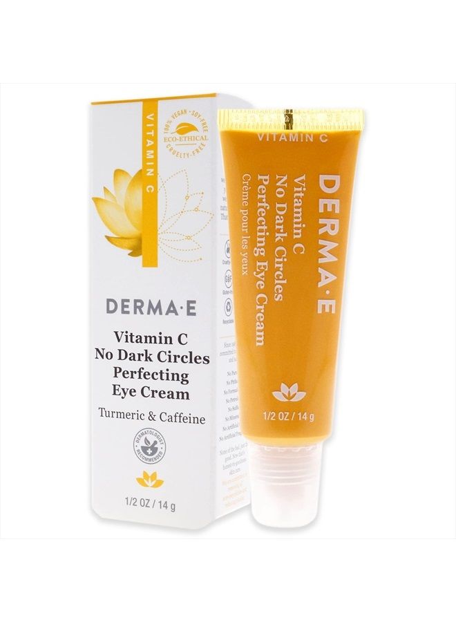 derma-e كريم العين المثالي خالي من الهالات السوداء بفيتامين C - كريم تصحيح لون العين بفيتامين C مع الكركم والكافيين للتجاعيد الدقيقة وانتفاخ تحت العين، 0.5 أونصة - Image 3