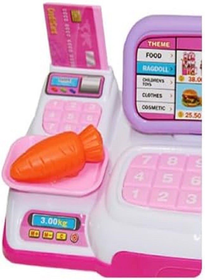 Mini Baby Cash Register With Light And Ascessorios Supermarket Children Toys For Girls - Image 2