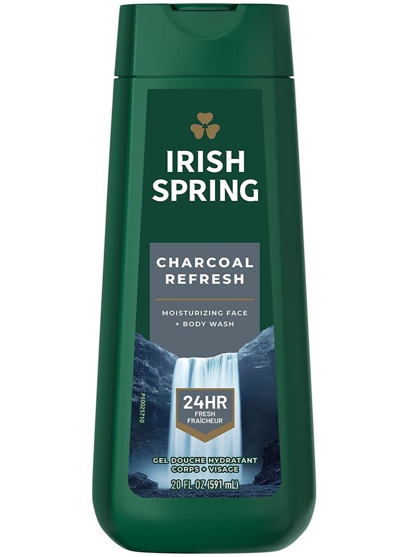 Irish Spring Irish Spring Charcoal Refresh Body Wash for Men, 591 mL  - Image 1