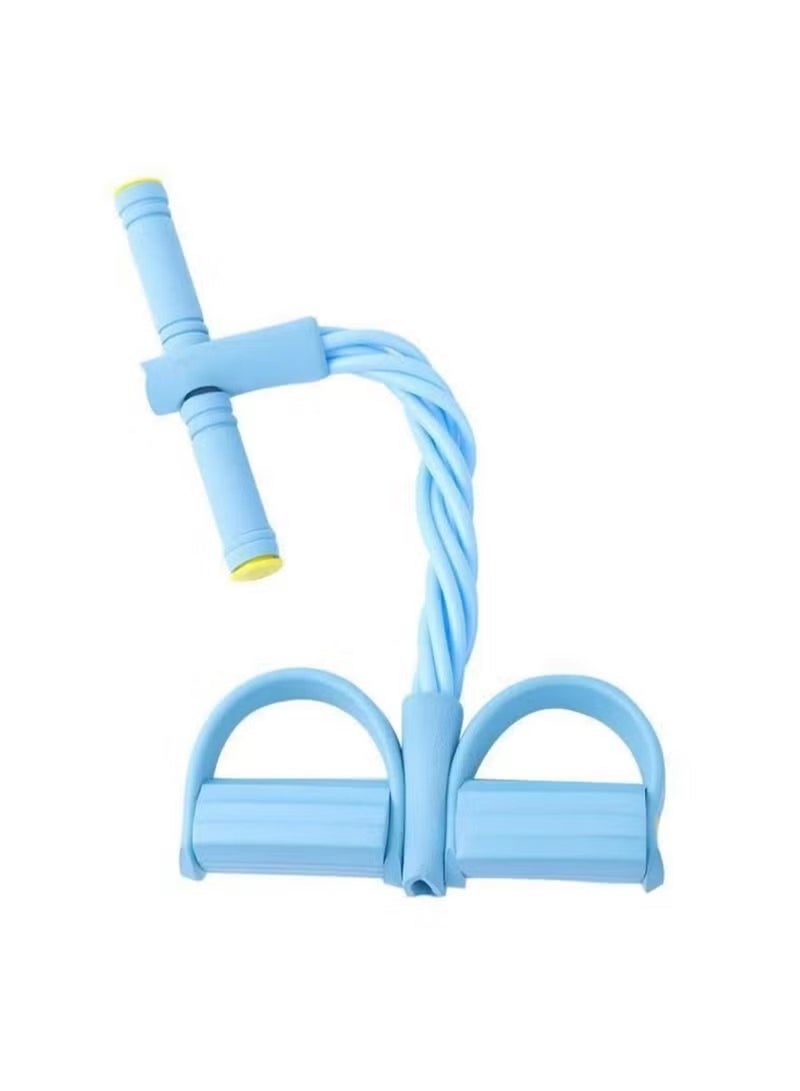 Huitich Foot Pedal Puller Sit-Up Assist – 6 Tube Abdominal Fitness Exerciser for Waist, Legs & Arms (Blue) - Image 1