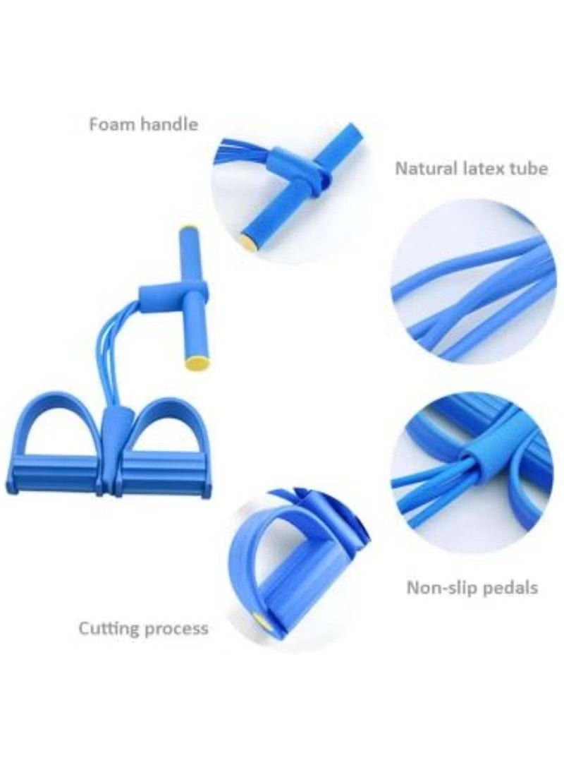 Huitich Foot Pedal Puller Sit-Up Assist – 6 Tube Abdominal Fitness Exerciser for Waist, Legs & Arms (Blue) - Image 2