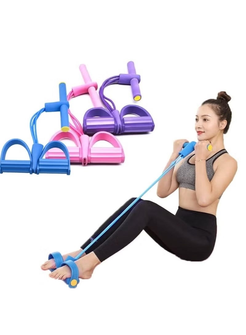 Huitich Foot Pedal Puller Sit-Up Assist – 6 Tube Abdominal Fitness Exerciser for Waist, Legs & Arms (Blue) - Image 4