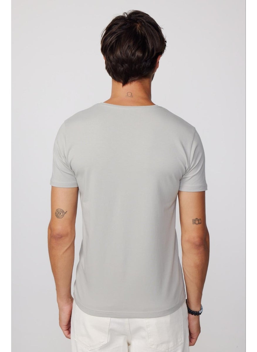 Slim Fit Crew Neck Plain Basic Short Sleeve Gray Men's T-Shirt - pzsku/Z2BF1629B8803449996C7Z/45/_/1728060296/a9fe9833-9d18-4250-803c-4ba817ae267a