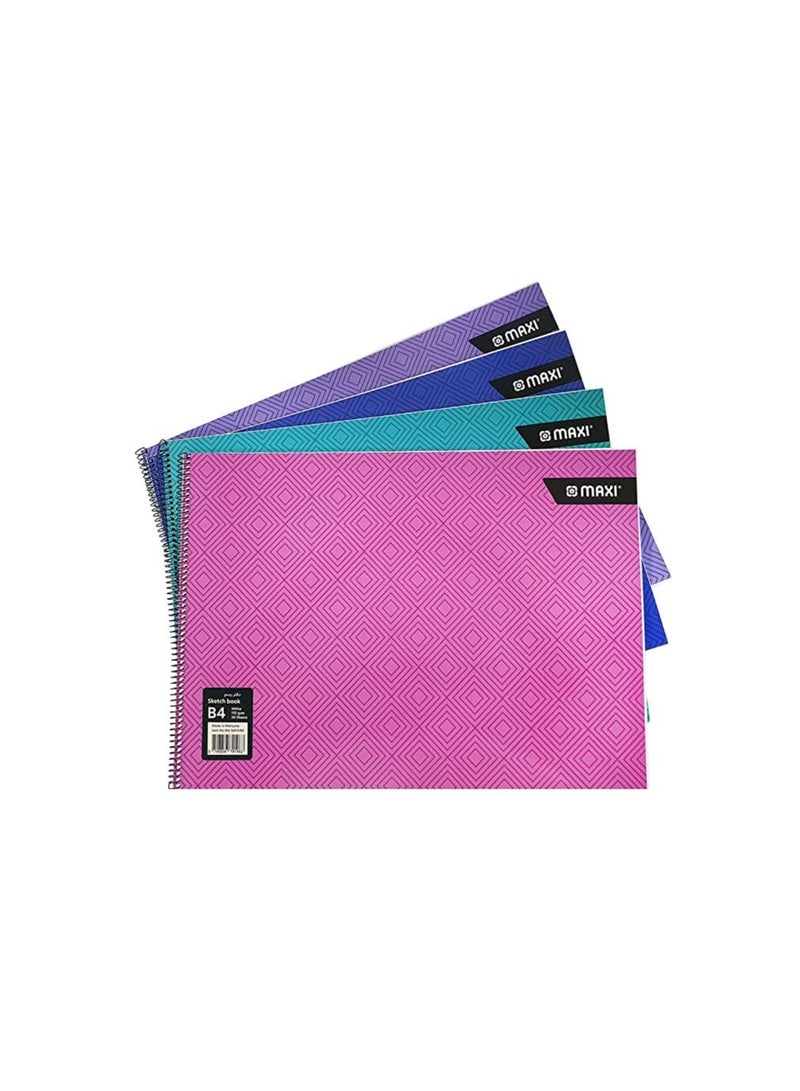 MAXI SPIRAL SKETCH BOOK WHITE B4 110GSM 20 SHEETS - Image 1