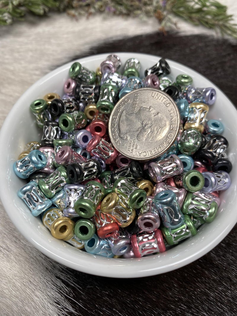 Linpeng Aluminum Beads for Bracelet Making, Craft DIY Jewelry Supplies, Gift for Beader, Large Hole, Assorted Sizes, Shapes, Colors, 500 pcs - Image 5