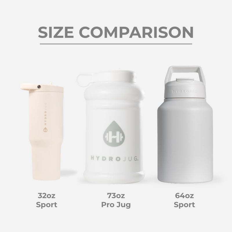 HydroJug Half Gallon Water Bottle 73oz - Refillable, Reusable Jug With Carry Handle - Leakproof Guarantee - Great For On-The-Go Hydration - Dishwasher Safe, BPA Free, White (Pro Jug V2) - Image 4