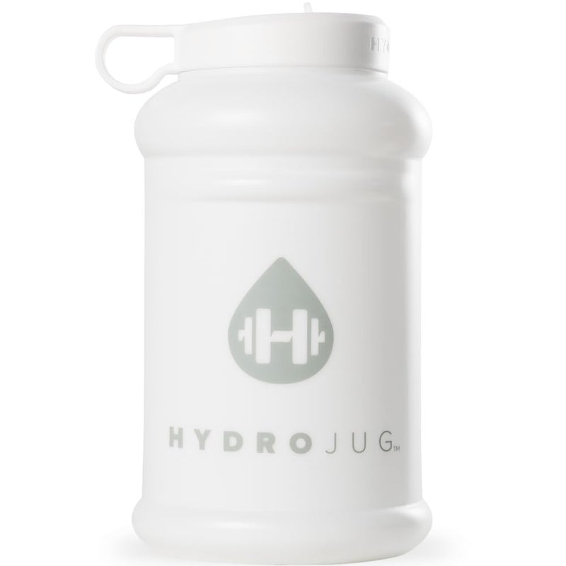 HydroJug Half Gallon Water Bottle 73oz - Refillable, Reusable Jug With Carry Handle - Leakproof Guarantee - Great For On-The-Go Hydration - Dishwasher Safe, BPA Free, White (Pro Jug V2) - Image 1
