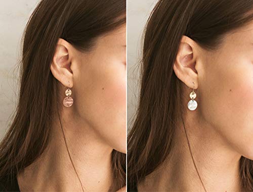 SPUNKYsoul Tribal Gold, Silver and Copper or Rose Gold Mixed Metal Boho Chic Ethnic Vintage Hoop Circle Fishhook Dangle Earrings for Women and Girls Gift Jewelry Bohemian (2 Disc 2 Pack) - Image 2