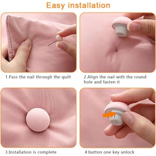 Thea Duvet Clips | Round Fixing Clips with Buttons | Non-Slip Quilt Holder | Double Sided Pin Fasteners for Linen, Fabric, Buttons, Quilt, Blanket, Cushions, Curtains (Pack of 4) - Image 4