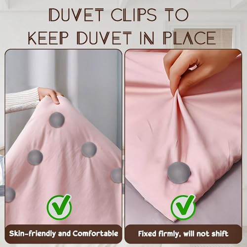 Thea Duvet Clips | Round Fixing Clips with Buttons | Non-Slip Quilt Holder | Double Sided Pin Fasteners for Linen, Fabric, Buttons, Quilt, Blanket, Cushions, Curtains (Pack of 4) - Image 5