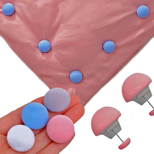 Thea Duvet Clips | Round Fixing Clips with Buttons | Non-Slip Quilt Holder | Double Sided Pin Fasteners for Linen, Fabric, Buttons, Quilt, Blanket, Cushions, Curtains (Pack of 4) - Image 1