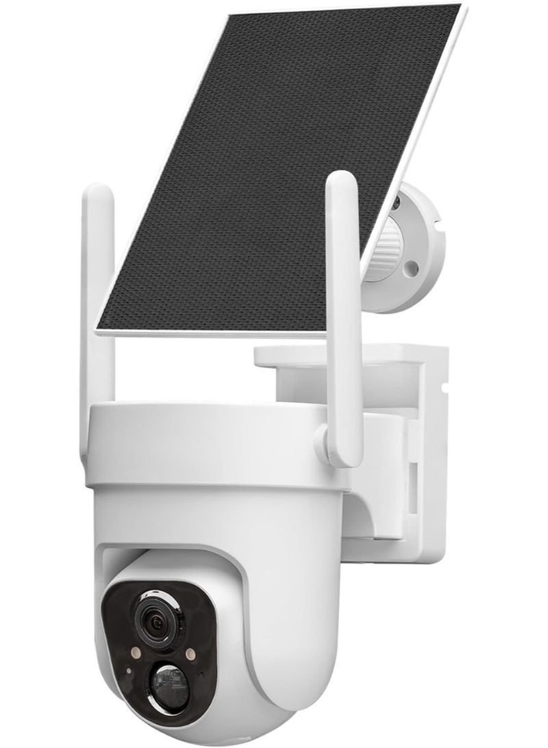 CQ4 64GB 2K Wireless Solar Security Camera – Smart Outdoor Cam with PIR Motion Detection, Color Night Vision, 360° Pan/Tilt, Two-Way Audio, Flashlight & Siren - Image 1
