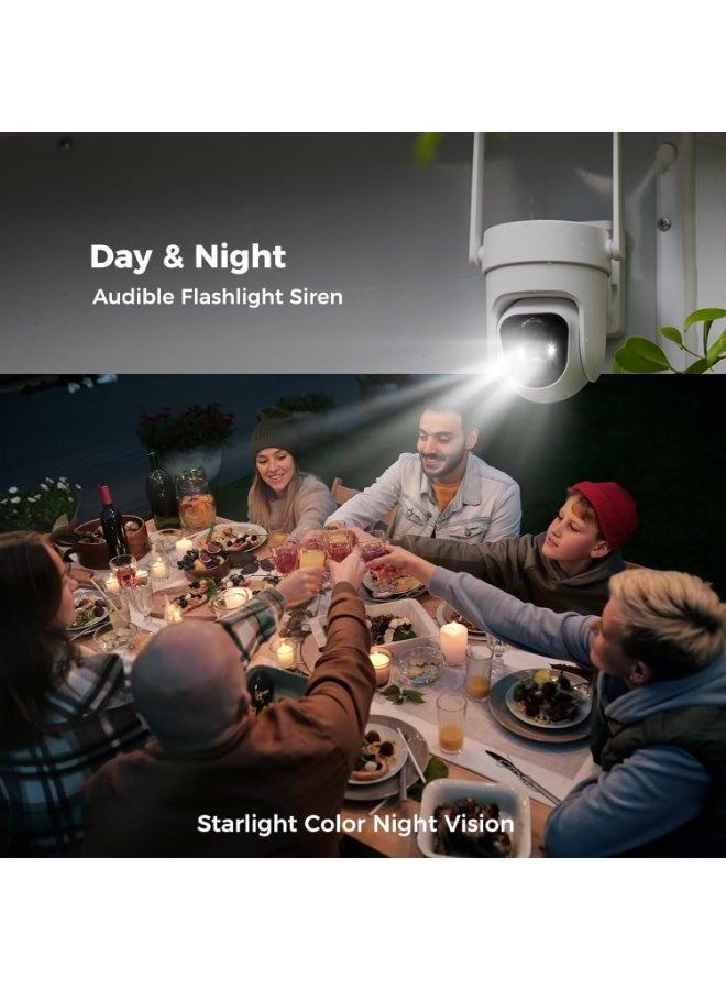 CQ4 64GB 2K Wireless Solar Security Camera – Smart Outdoor Cam with PIR Motion Detection, Color Night Vision, 360° Pan/Tilt, Two-Way Audio, Flashlight & Siren - Image 2